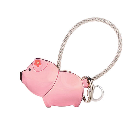 3D Kiss Pig Couple Keychain