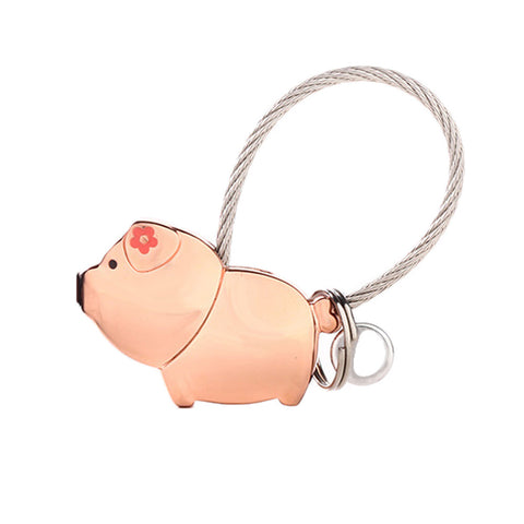 3D Kiss Pig Couple Keychain