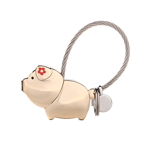 3D Kiss Pig Couple Keychain