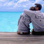 King and Queen Letter Print Long Sleeve Top