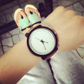 Black and White for Couple Leather Wrist Watch