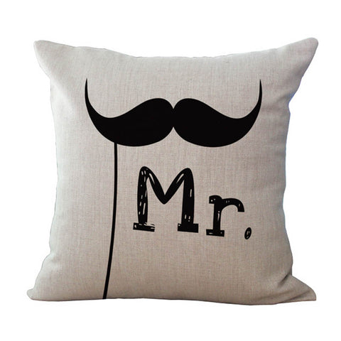 Couple Cotton Linen Pillow Case