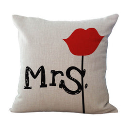 Couple Cotton Linen Pillow Case