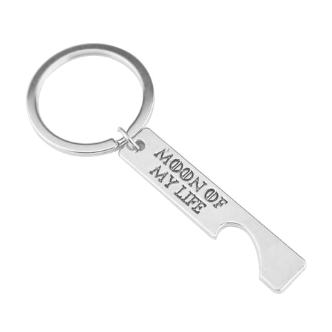 Engraved "Moon of My Life, My Sun and Stars" Lovers Keychain
