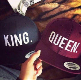 Snapback King and Queen Embroidery Couple Cap