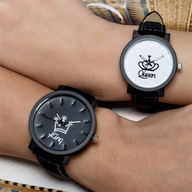 King and Queen Couples Leather Watches