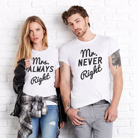 Printed Short Sleeve Couple T-Shirts