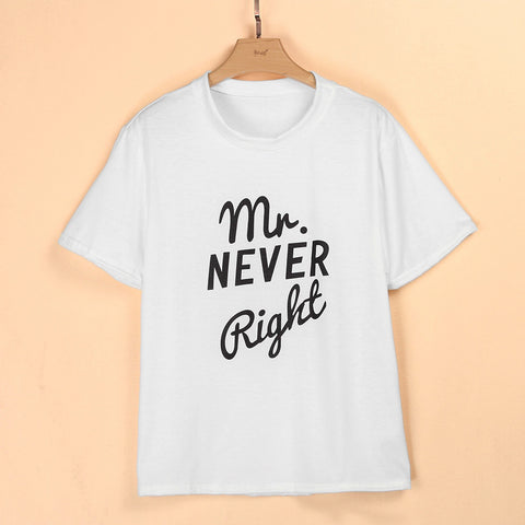 Printed Short Sleeve Couple T-Shirts