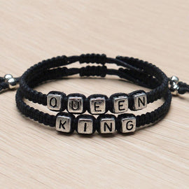 King and Queen Letter Bracelet