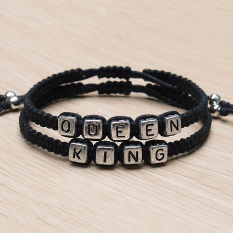 King and Queen Letter Bracelet