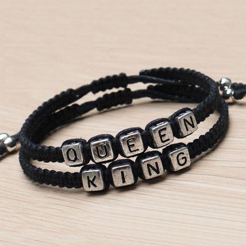 King and Queen Letter Bracelet