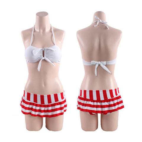 Stripes Couple Bikini Set and Beach Short