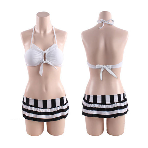 Stripes Couple Bikini Set and Beach Short