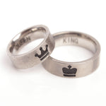 Silver King And Queen Couple Rings