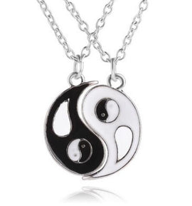 Silver Yin Yang Couple Pendant Necklaces