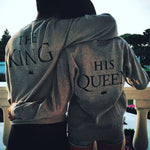King and Queen Letter Print Long Sleeve Top