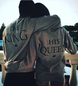 King and Queen Letter Print Long Sleeve Top