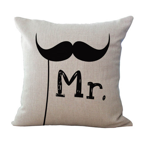 Couple Cotton Linen Pillow Case