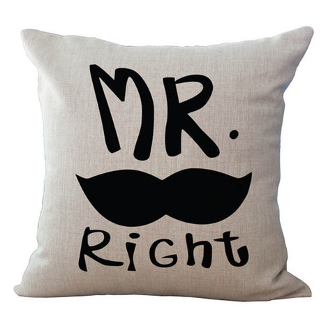 Couple Cotton Linen Pillow Case