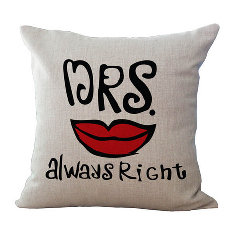 Couple Cotton Linen Pillow Case