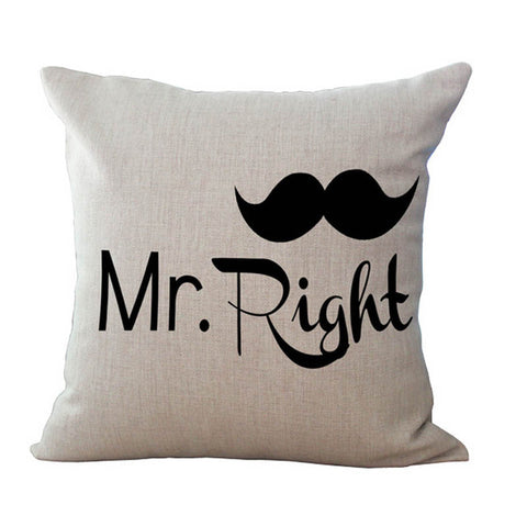 Couple Cotton Linen Pillow Case