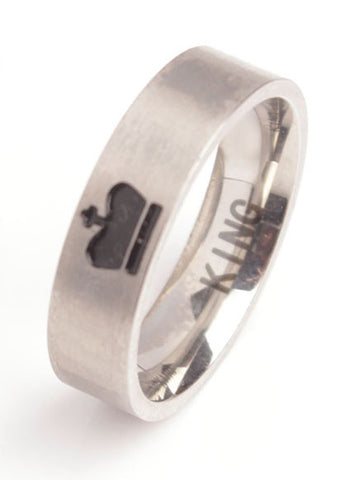 Silver King And Queen Couple Rings