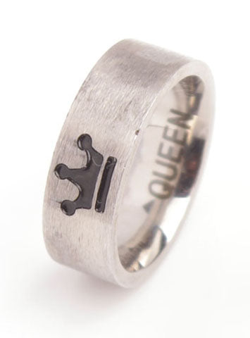 Silver King And Queen Couple Rings