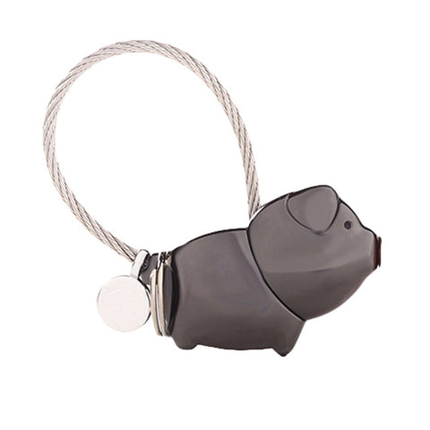 3D Kiss Pig Couple Keychain