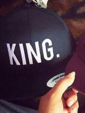 Snapback King and Queen Embroidery Couple Cap