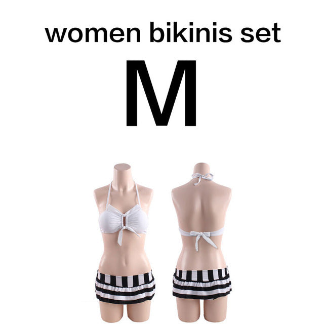 Stripes Couple Bikini Set and Beach Short